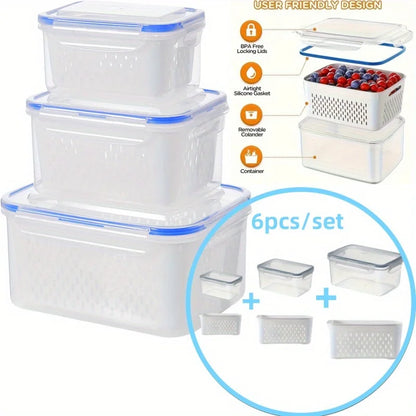 FreshLock™ Fruit & Veggie Containers – 6 Piece Set