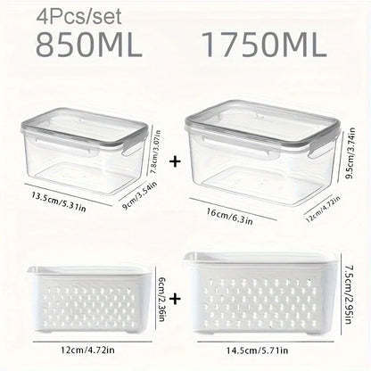 FreshLock™ Fruit & Veggie Containers – 4 Piece Set