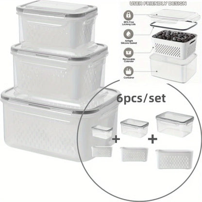 FreshLock™ Fruit & Veggie Containers – 6 Piece Set