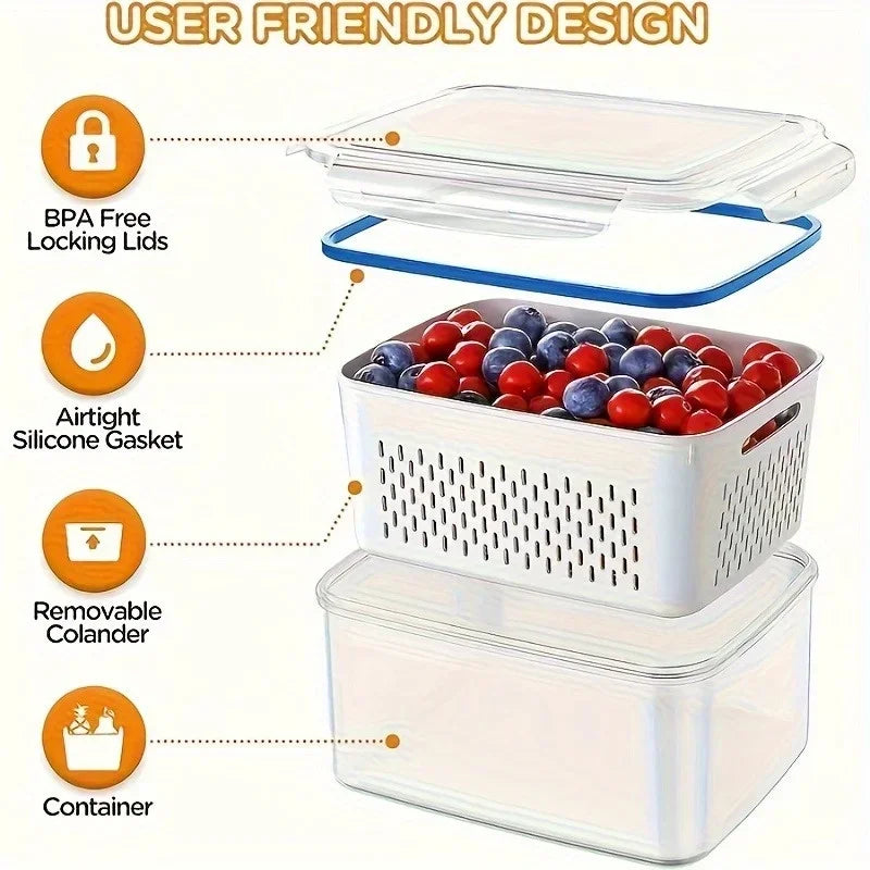 FreshLock™ Fruit & Veggie Containers – 4 Piece Set
