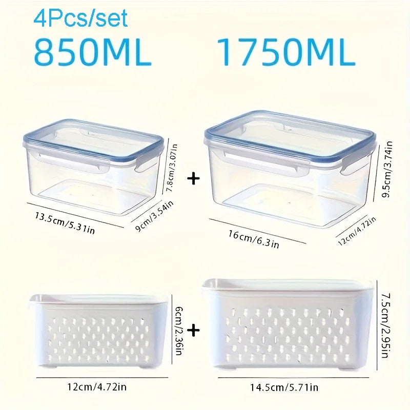 FreshLock™ Fruit & Veggie Containers – 4 Piece Set